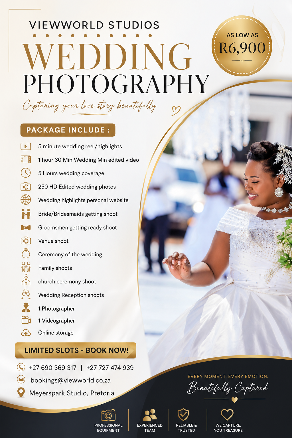 Viewworld Studios Facebook ad: Limited wedding dates available.