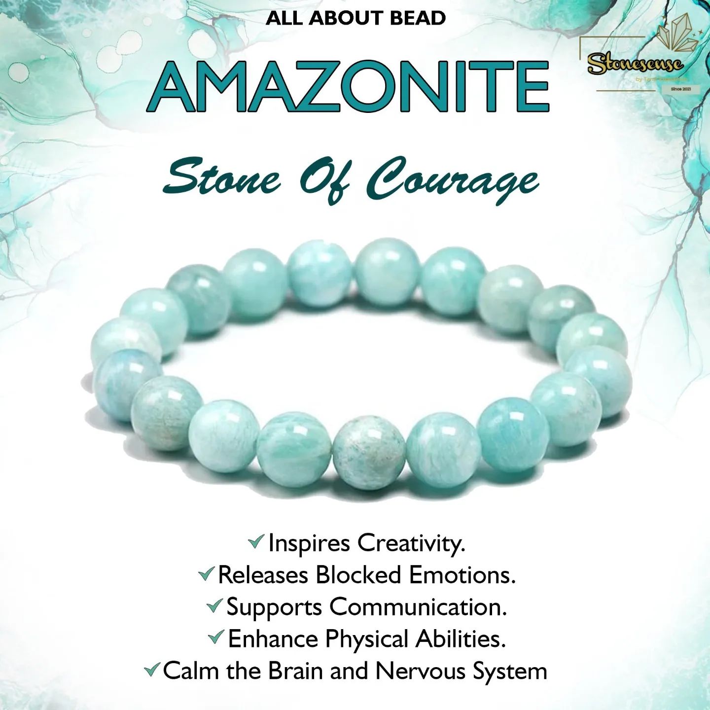 Stone sense by Tarot Expedition Facebook ad: Amazonite Energized Bracelet Available - 100% Pure Natural…
