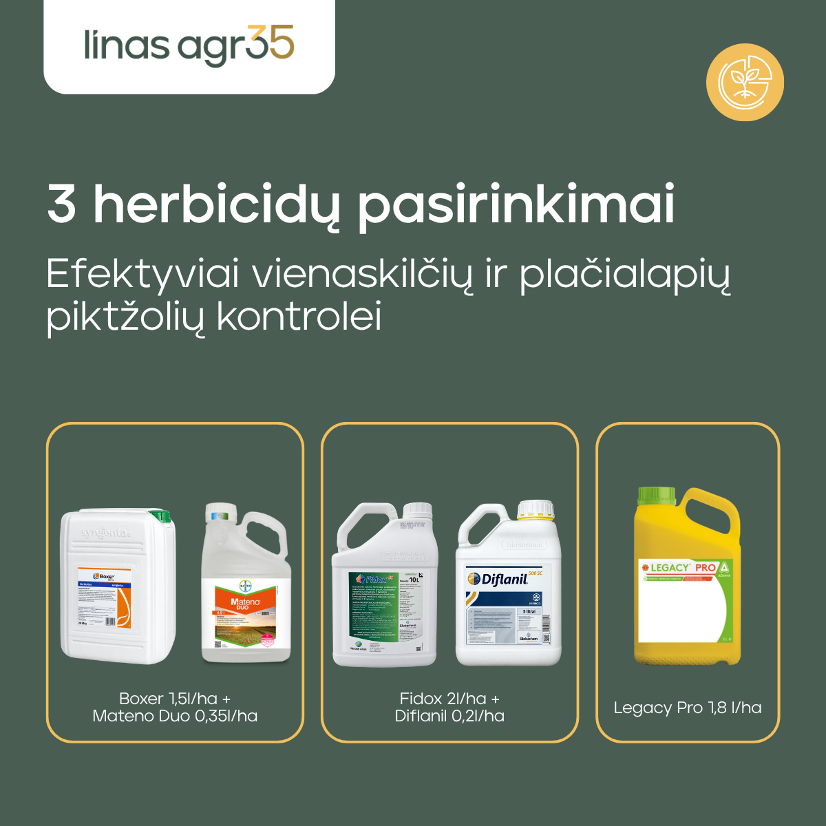 Linas Agro Lietuva Facebook ad: Mažiau piktžolių - daugiau erdvės javams!