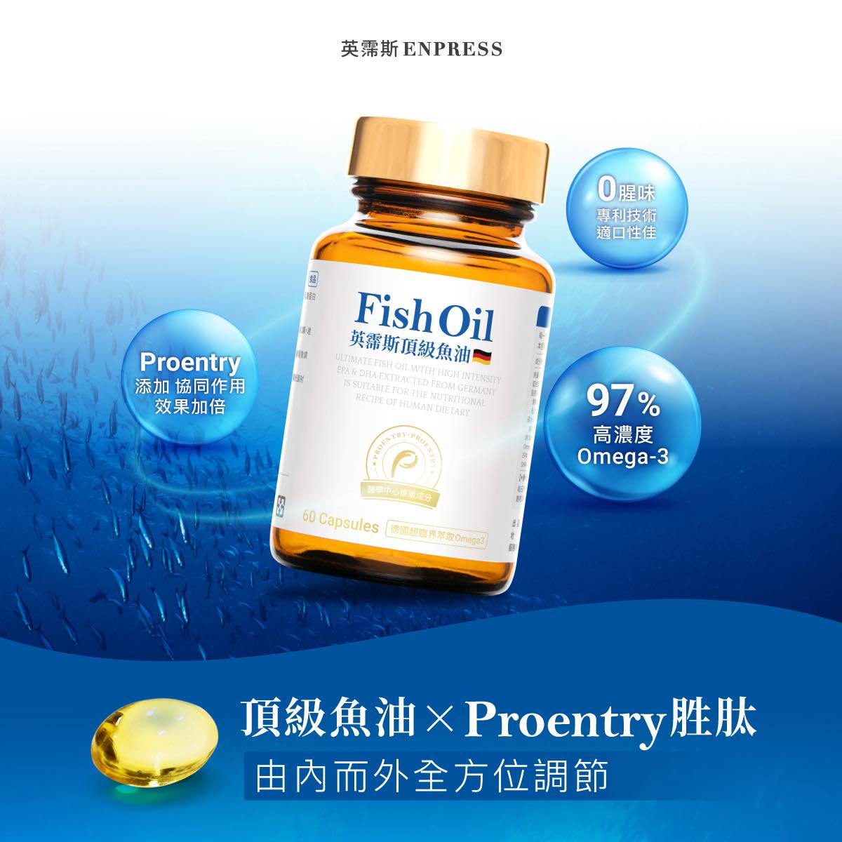 Enpress 英霈斯生技 Facebook ad: 魚油的好眾所皆知