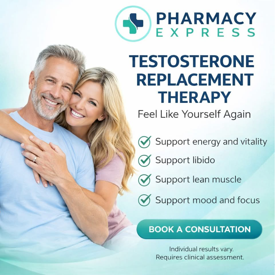 Pharmacy Express- Wakefield Facebook ad: 1 in 4 men suffer from low testosterone