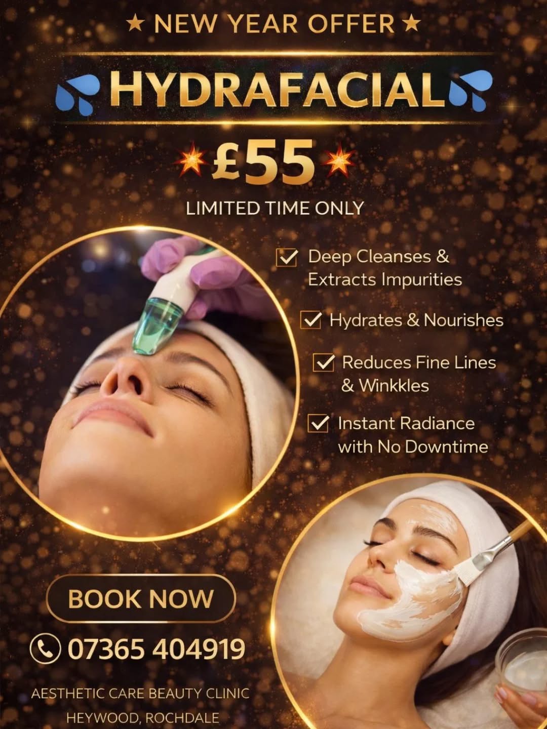 Aesthetic Care Beauty Clinic Facebook ad: NEW YEAR 2026 OFFER