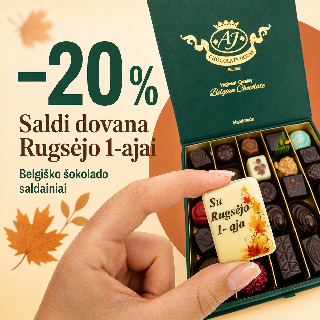 AJ Šokoladas Facebook ad: Saldi dovana Rugsėjo 1-ajai