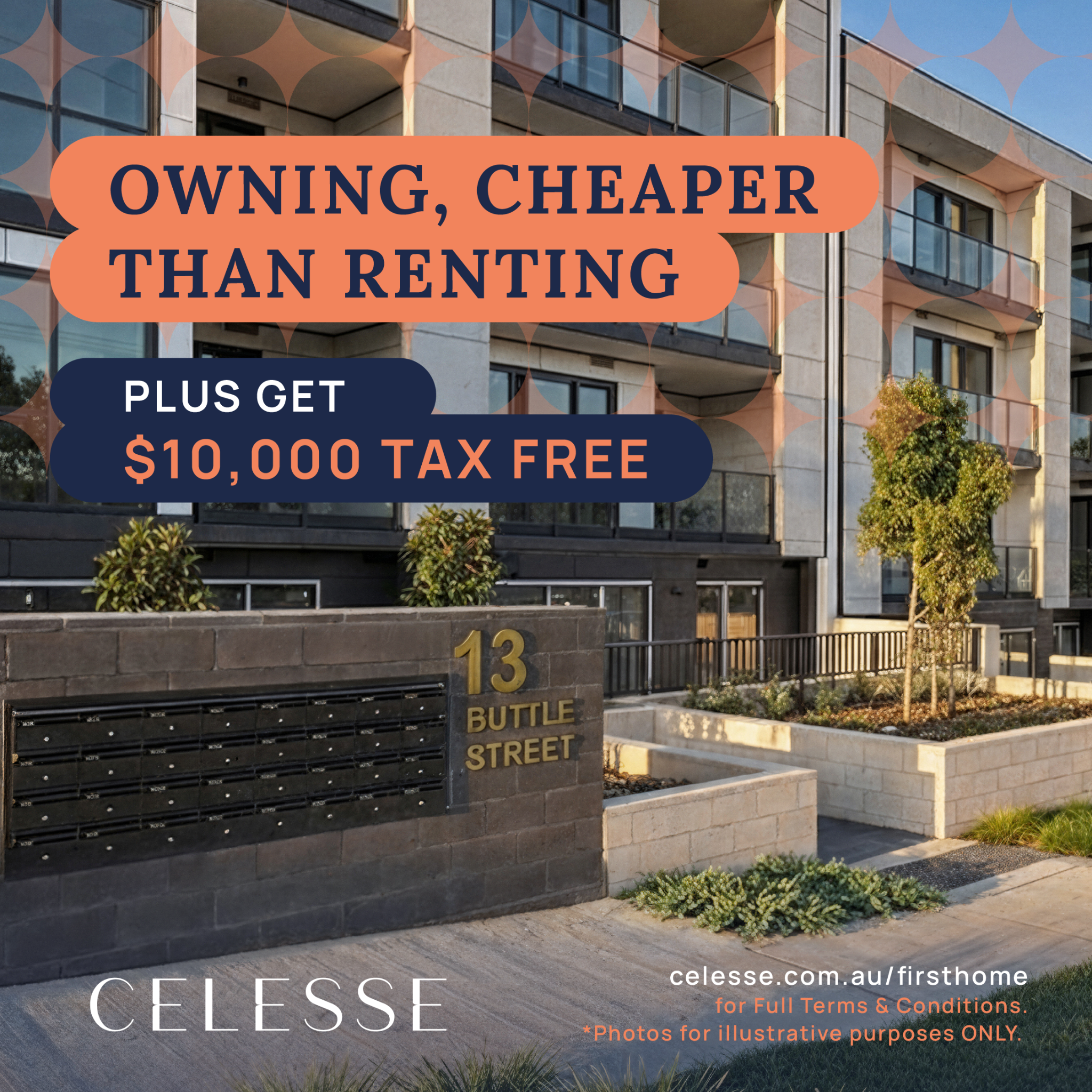 Celesse Queanbeyan Facebook ad: $10K Grant. No Stamp Duty. Low 2% Deposit.