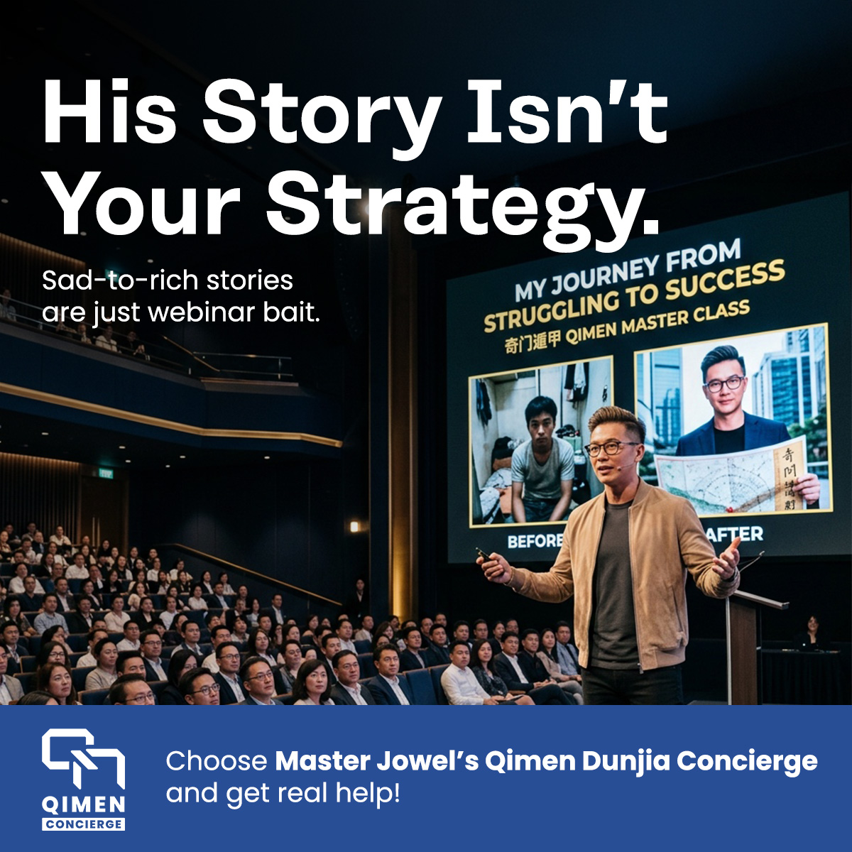 Master Jowel’s Qimen Dunjia Concierge Facebook ad: Your Destiny Isn’t Their Story.