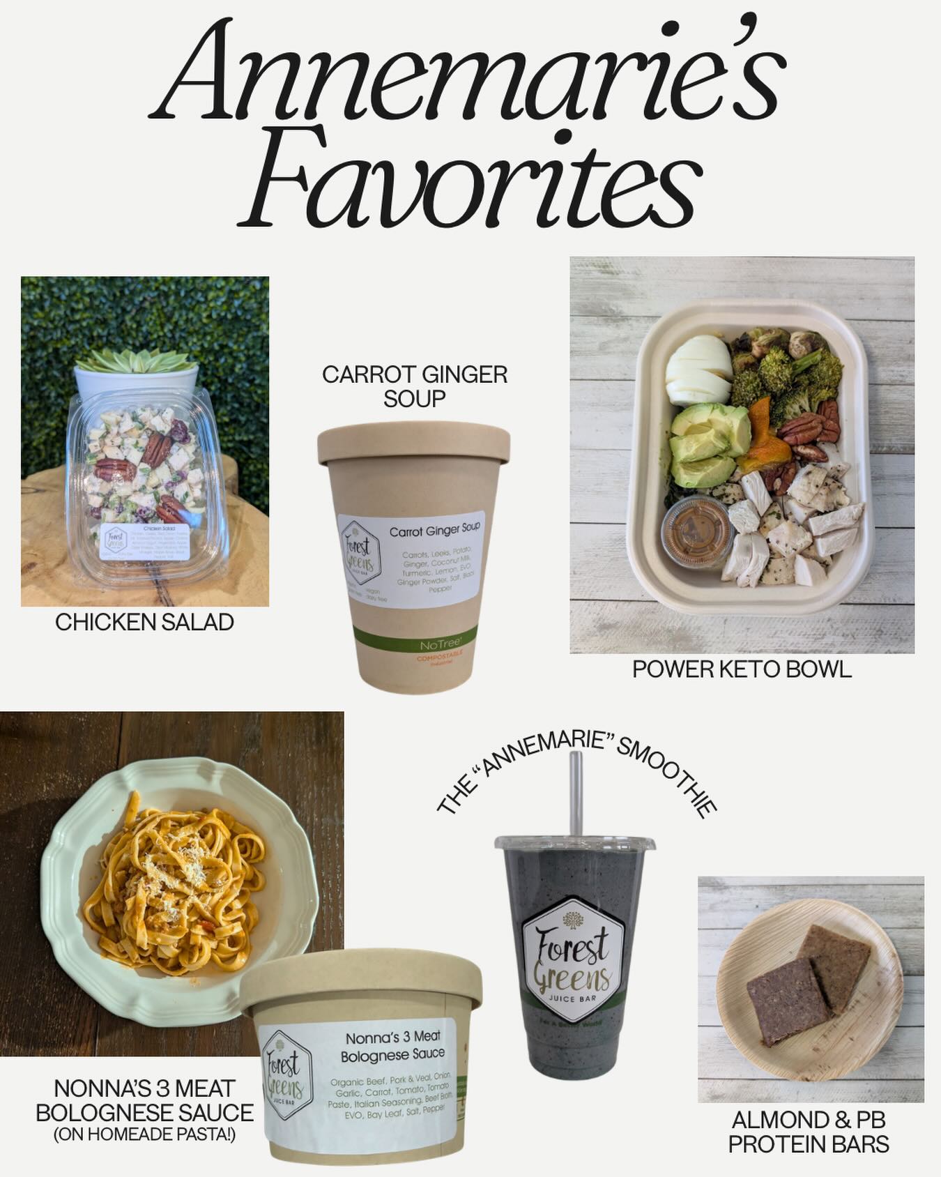 Forest Greens Juice Bar Facebook ad: Meet Annemarie These are her absolute favorites from…