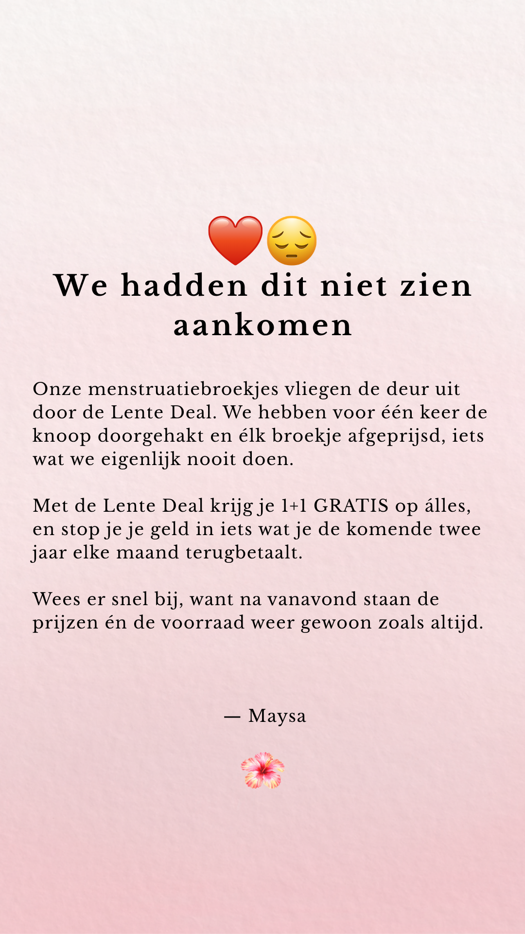 Maysa's Period Facebook ad