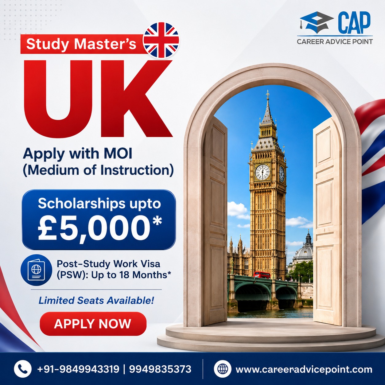 CAP Global Education Facebook ad: Study Master's in the UK