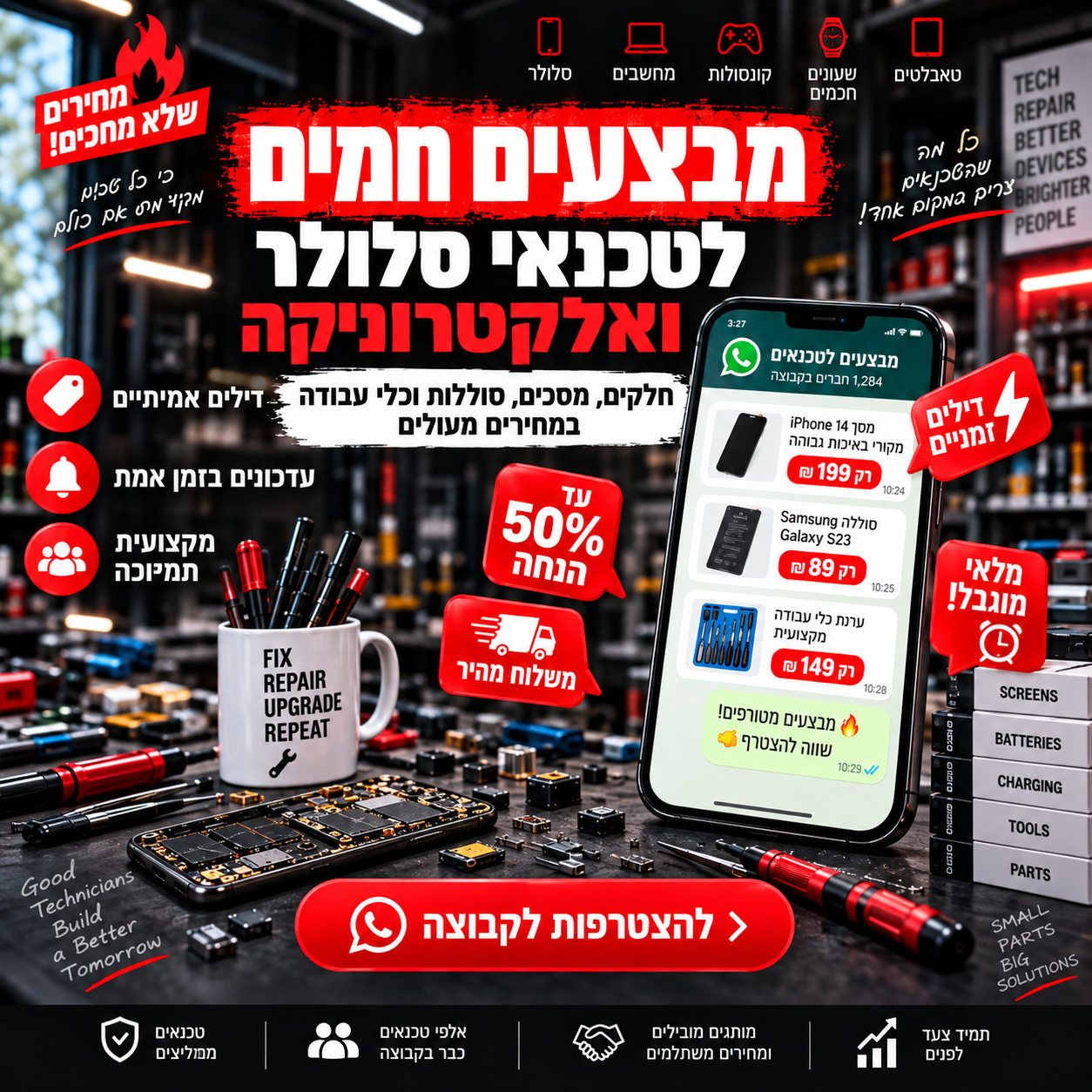 הדיל היומי Facebook ad: דילים מאליאקספרס לציוד מקצועי