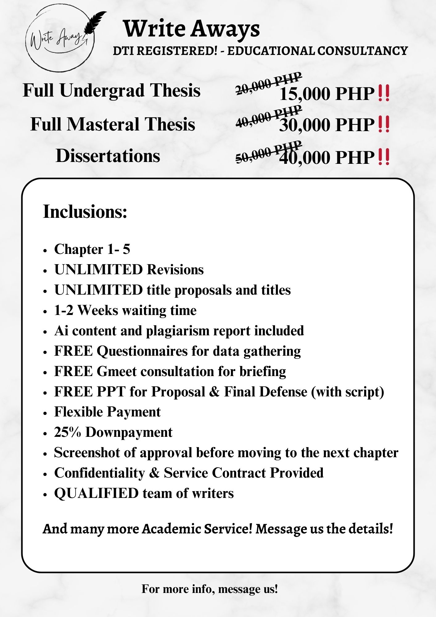 Write Aways  Facebook ad