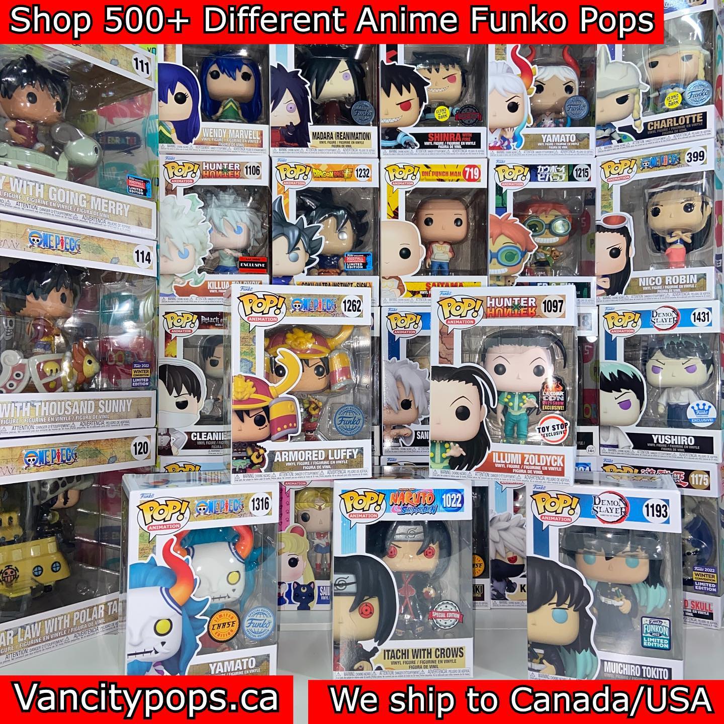 Vancity Pops Facebook ad: Browse one of Canada’s largest Anime Funko pop…