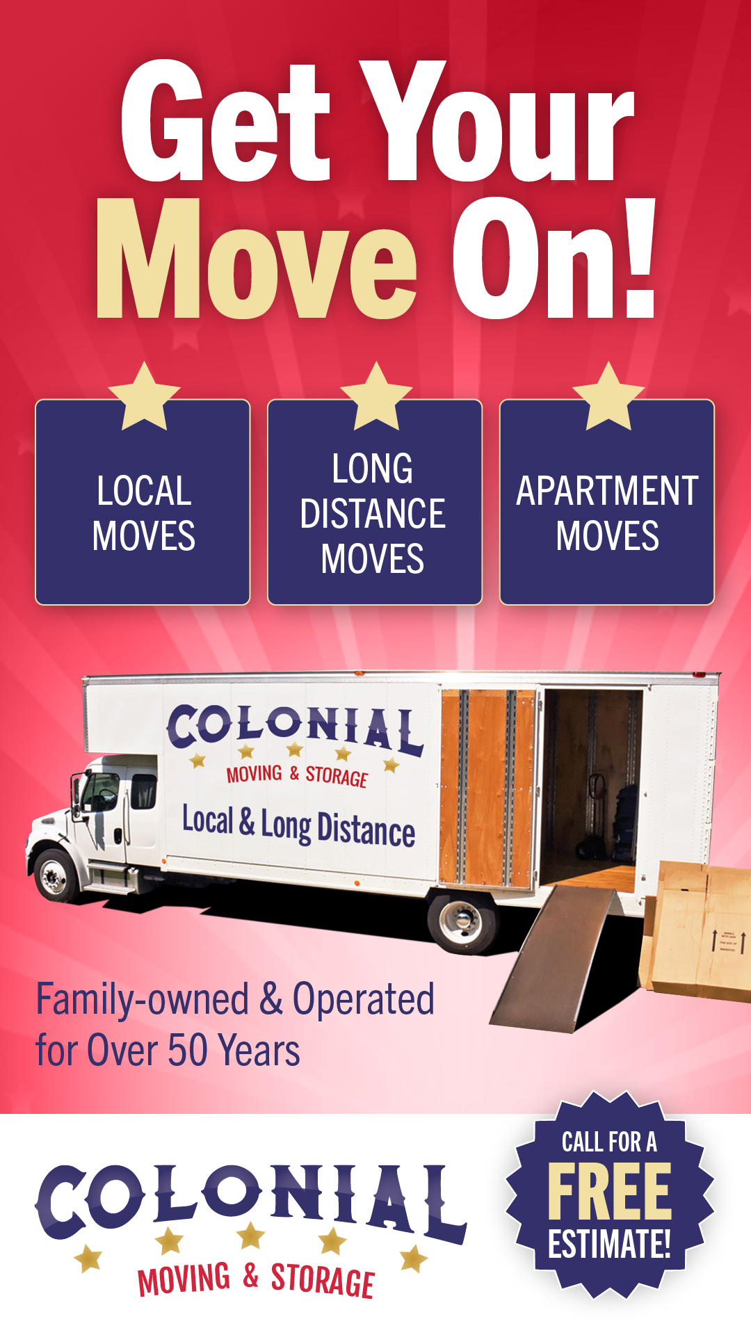 Colonial Moving and Storage Facebook ad