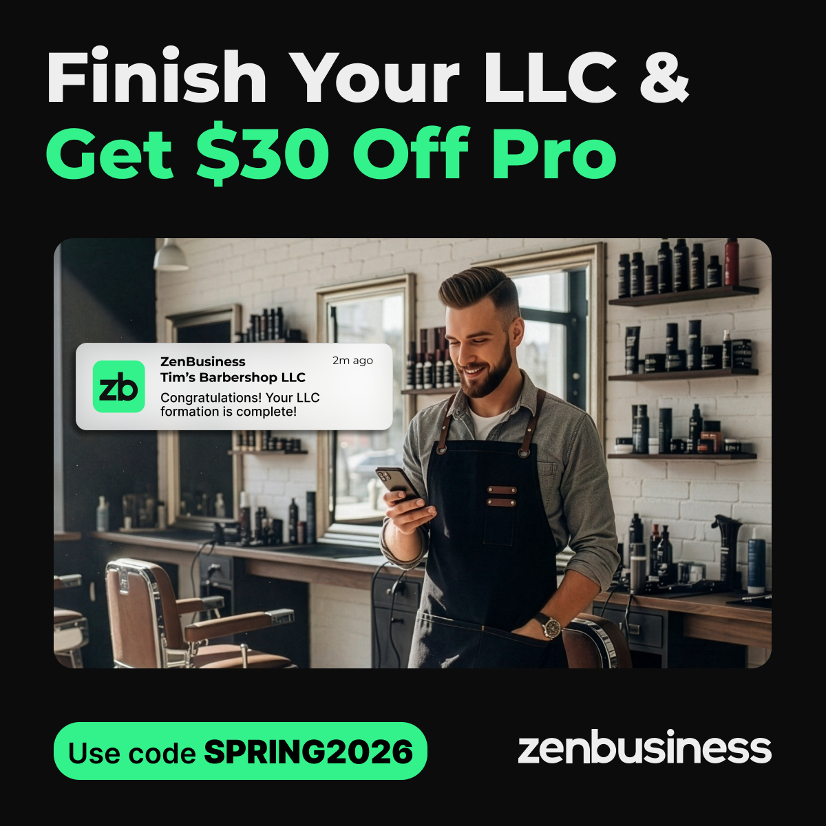 ZenBusiness Facebook ad