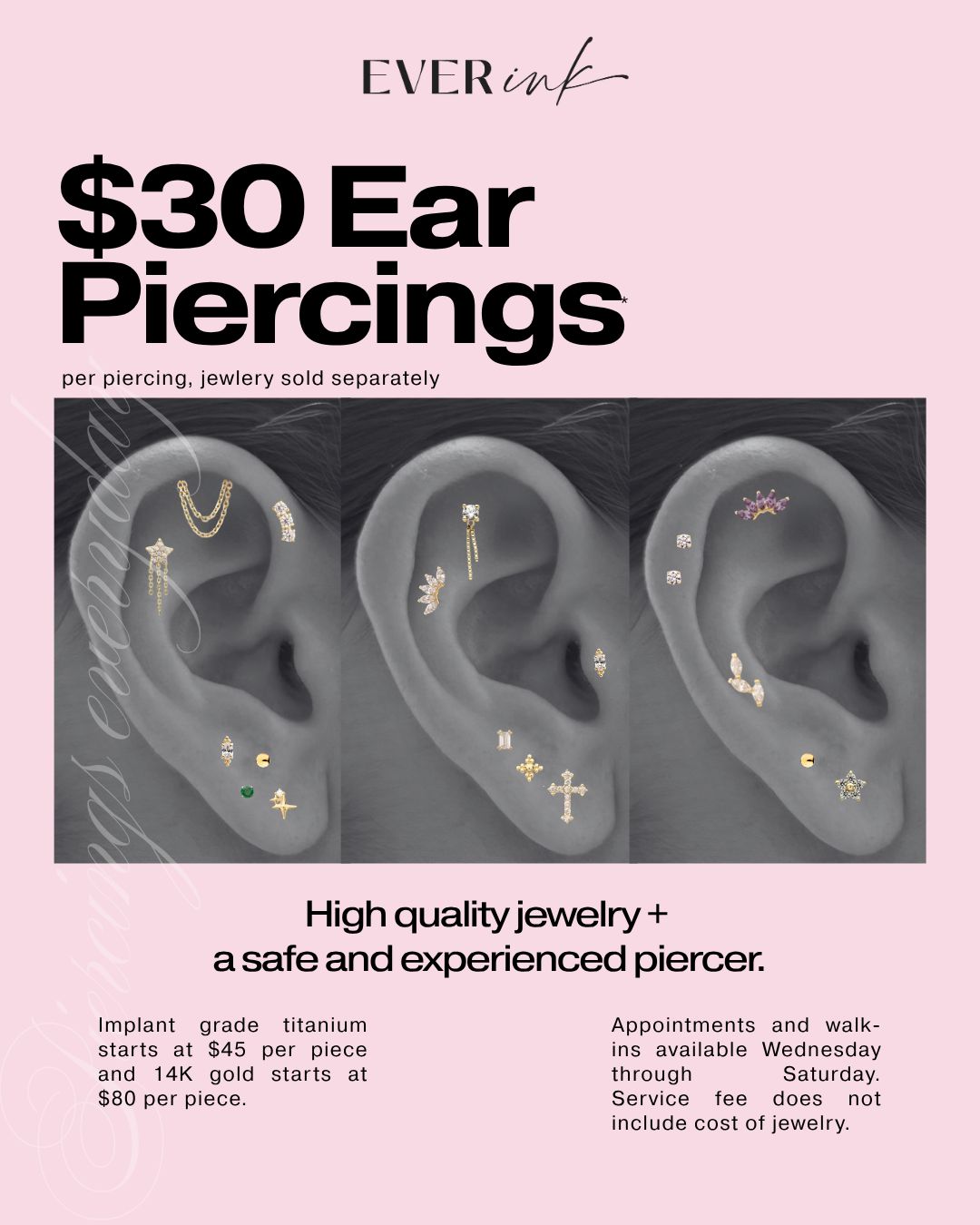 Tattooeverink Facebook ad: $30 Piercings