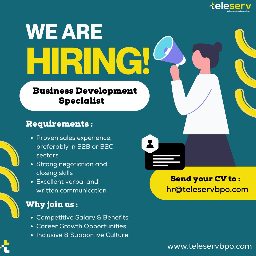 Teleserv BPO Facebook ad: Call Center Specialist