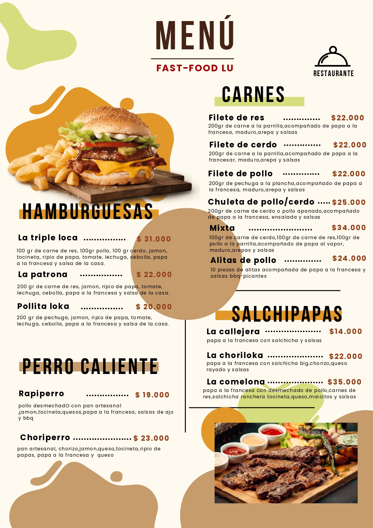 Fast - Food Lu Comida Rapida Facebook ad: Disfruta nuestras deliciosas comidas rápidas a domicilio…