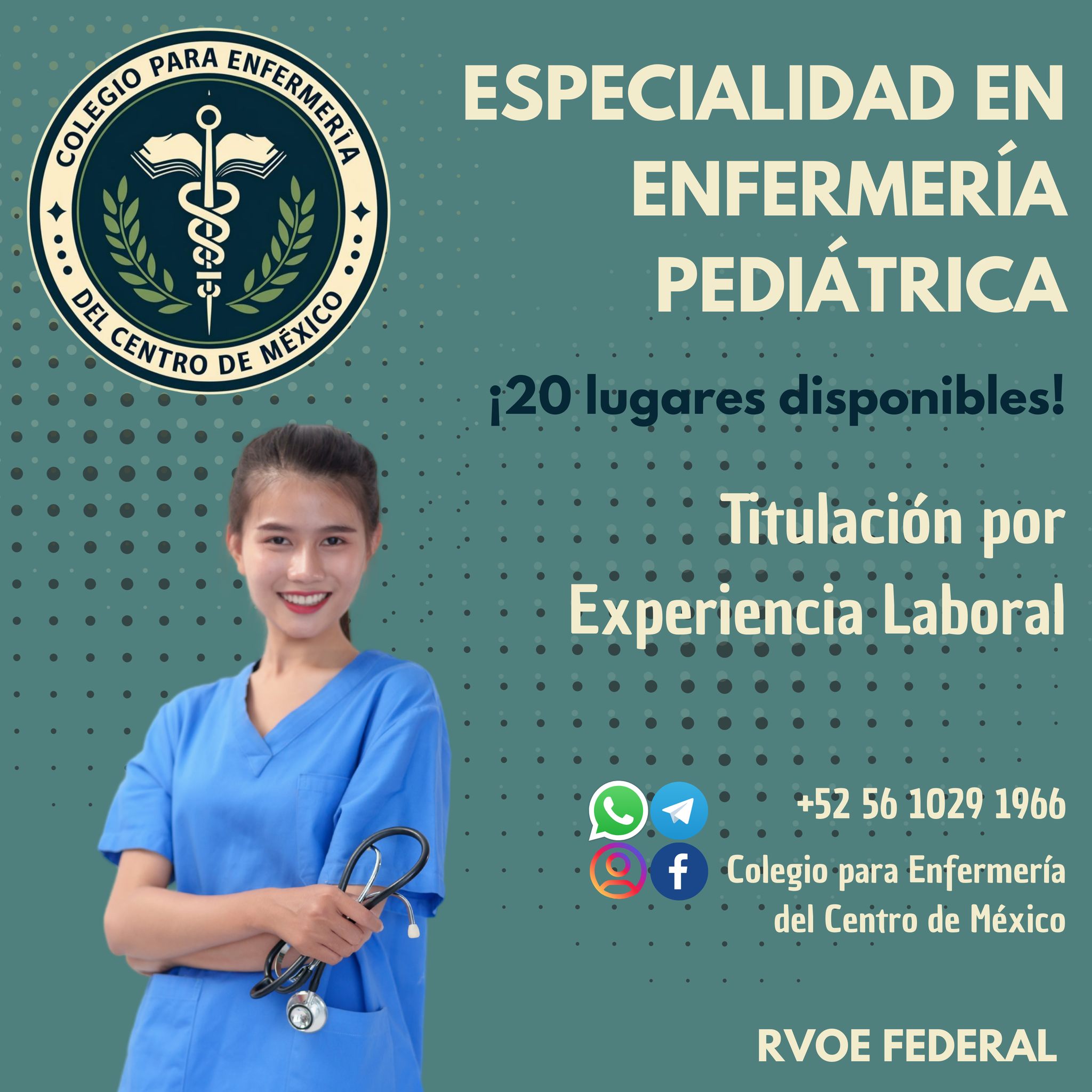 Colegio para Enfermería del Centro de México. Facebook ad: ¿Eres Licenciado(a) en Enfermería?