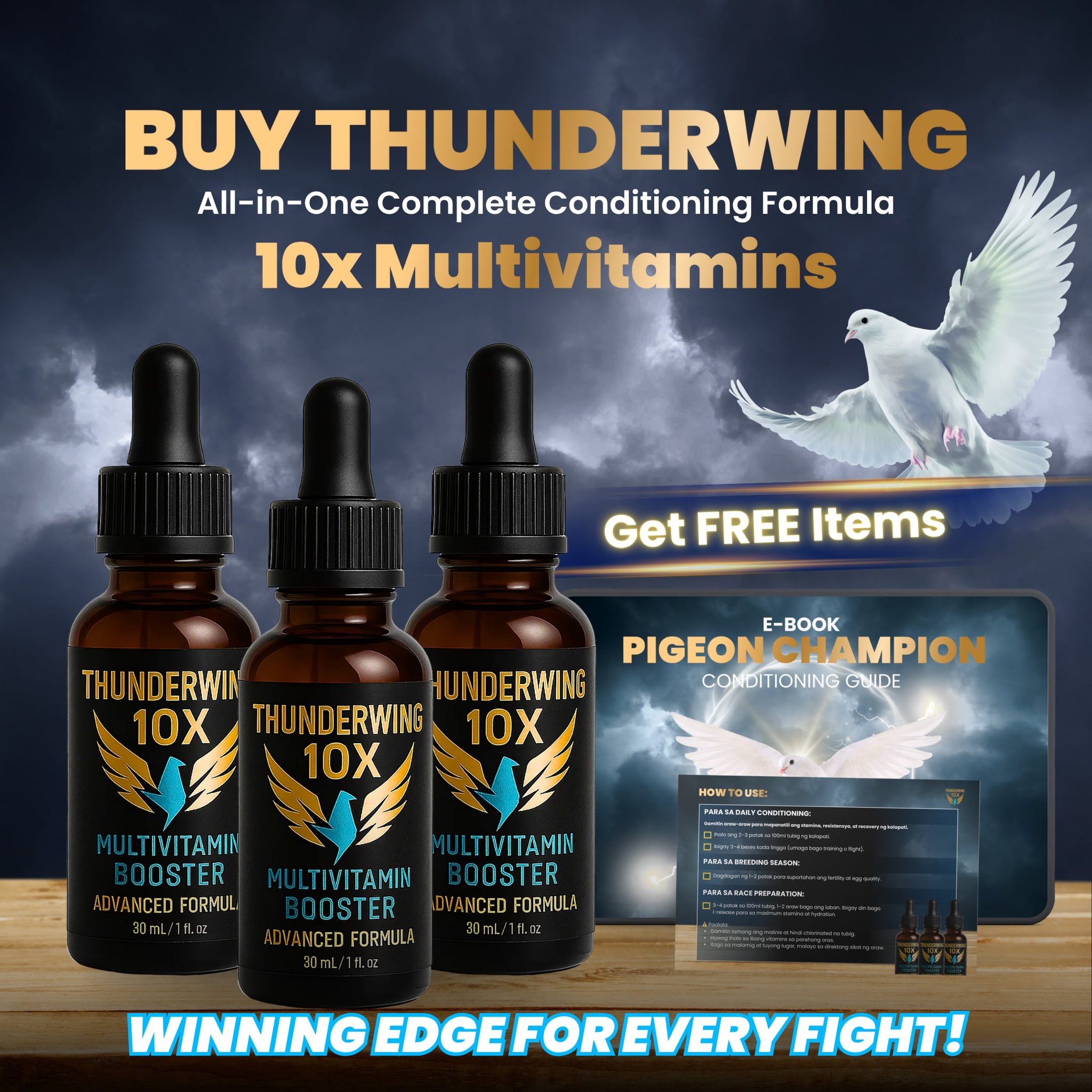 ThunderWing With 10X Advanced Formula. Facebook ad: The Belgium Formula for Champions