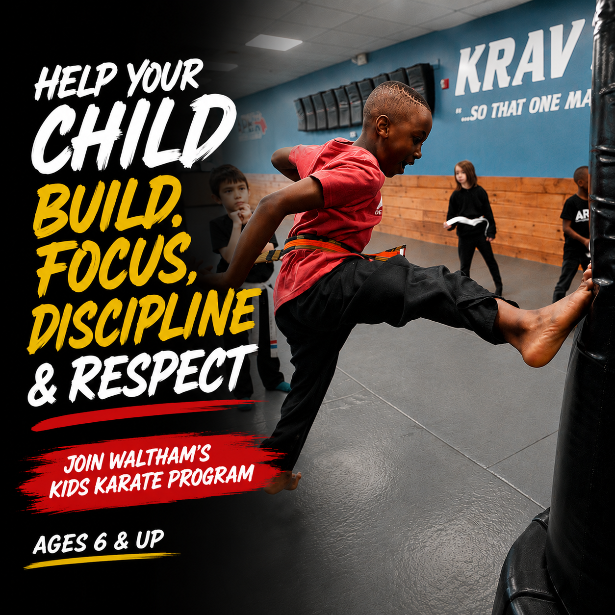 Apex Defense Academy HQ Waltham Facebook ad: Fun Kids Martial Arts Starting at $29.99