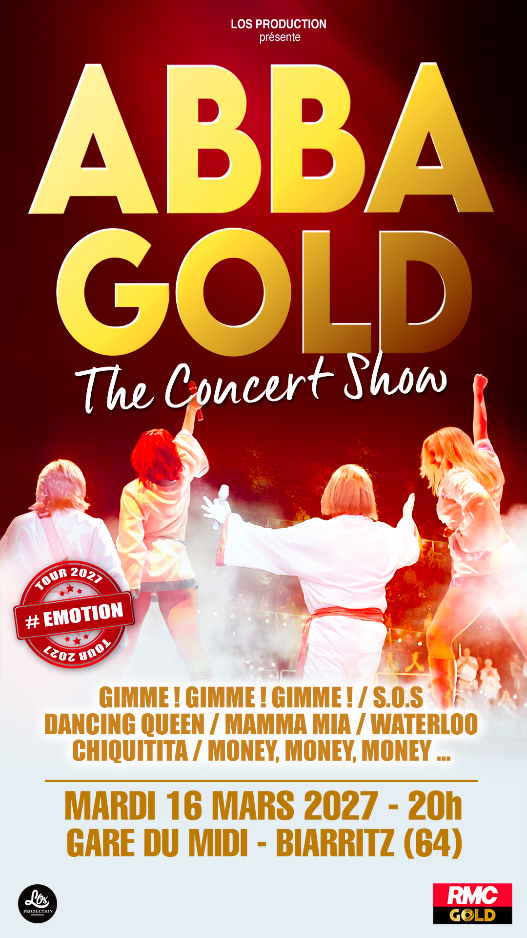 Le Bureau des Spectacles Facebook ad: Abba Gold The Concert Show | Concert le 16 mars 2027 |…