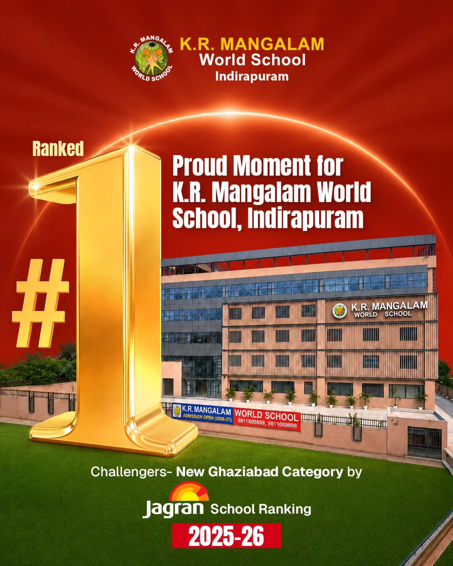 K.R. Mangalam World School - Indirapuram Facebook ad: A moment of immense pride and achievement!