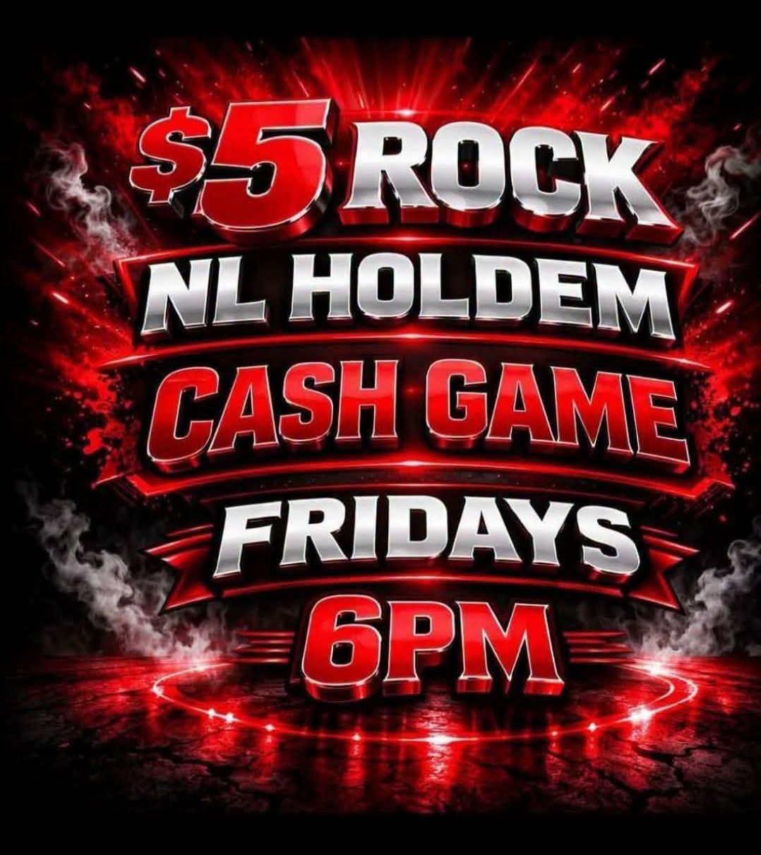 The Diamond Social Club LLC Facebook ad: $5 Rock NL Holdem Cash Game Fridays