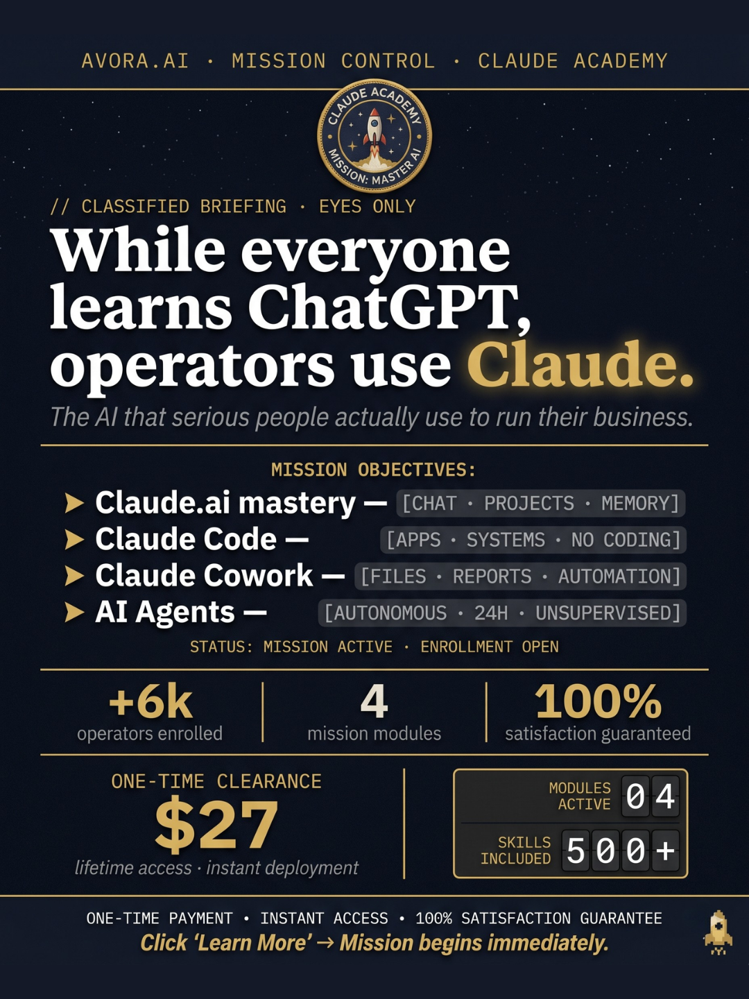 Avora Global Facebook ad: Claude Academy