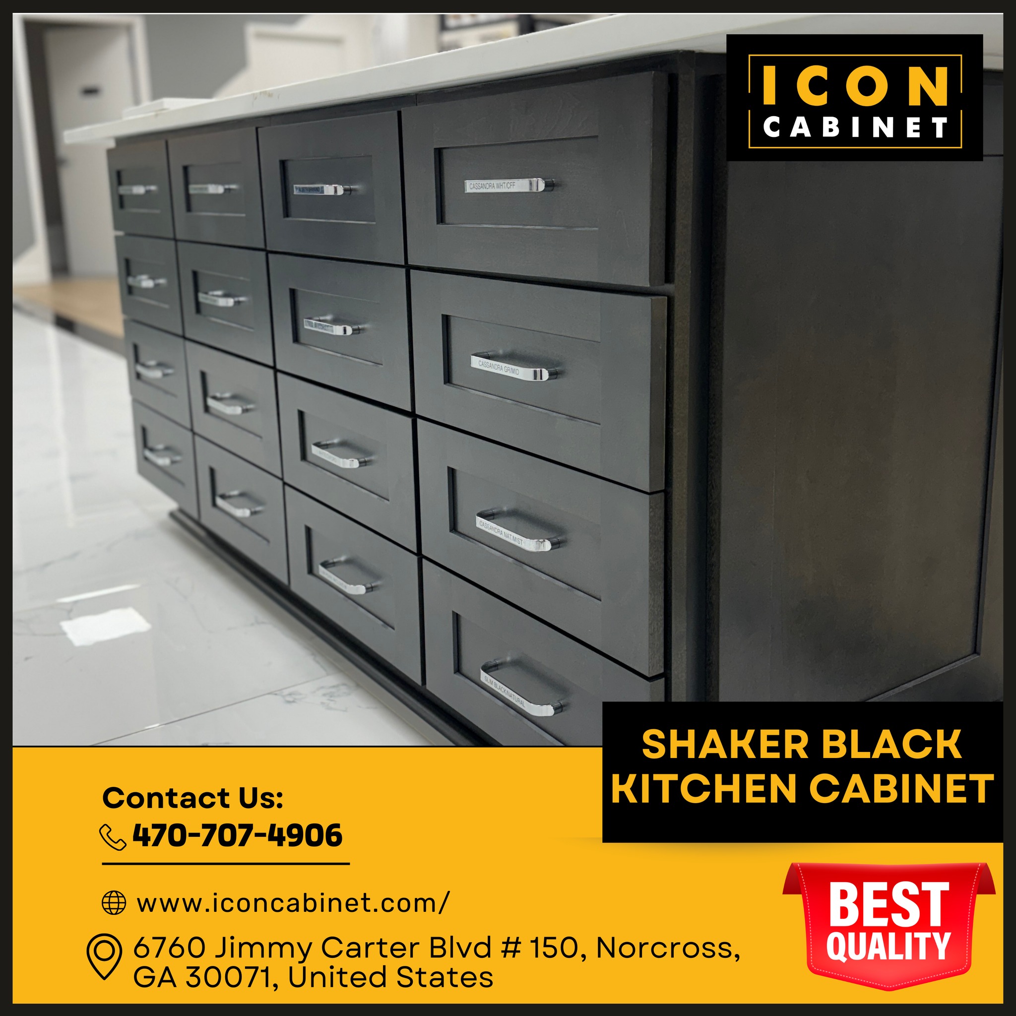 Icon Cabinet Facebook ad: KITCHEN CABINETS AND VANITIES GABINETES DE COCINA Y BAÑO