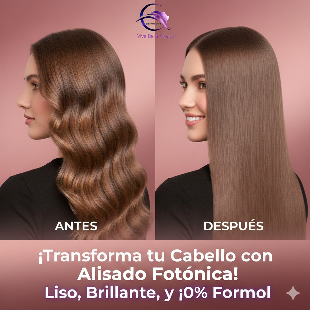 Vive Bella Xalapa Facebook ad: Tu cabello liso… sin planchas, sin drama