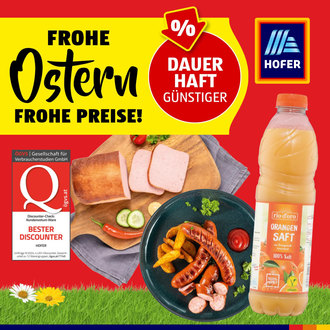 HOFER Österreich Facebook ad: Auf den HOFER Preis ist Verlass!