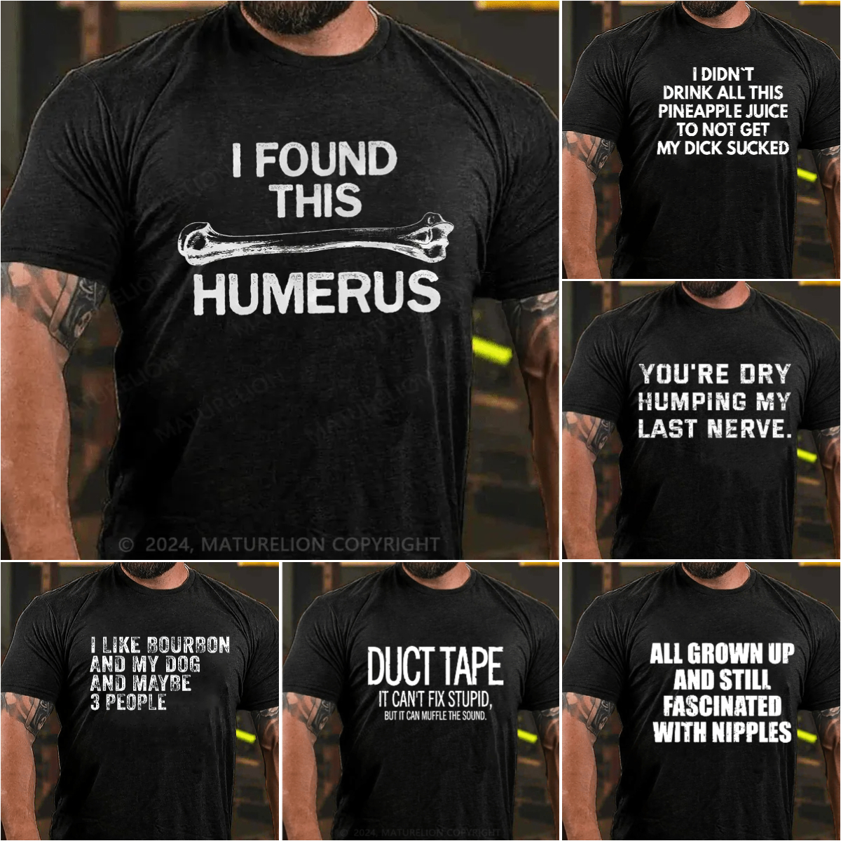 Maturelion Funny Clothing Facebook ad: Outfit your attitude.