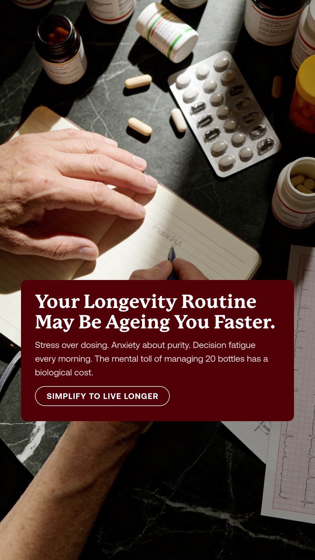 IM8 Facebook ad: Age Well. Perform Better.