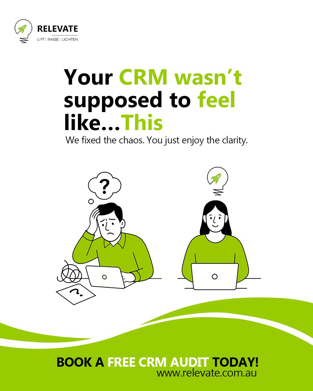 Relevate Facebook ad: Get CRM Setup that Works