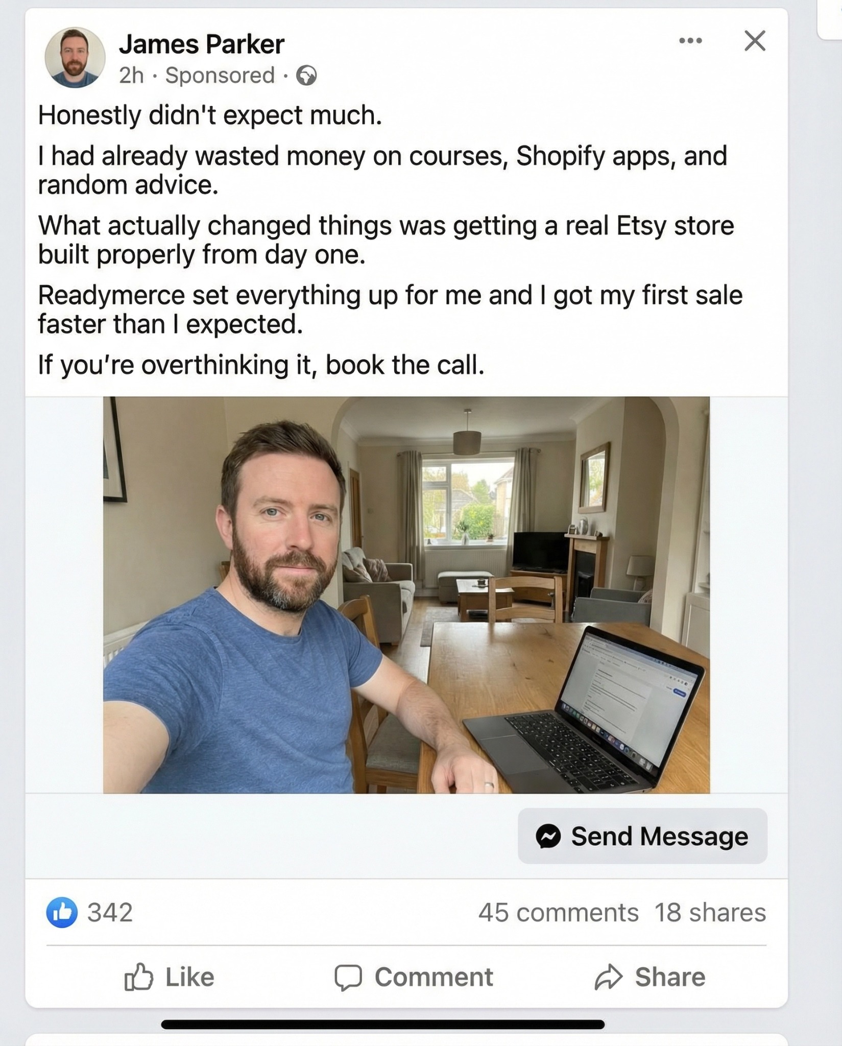 Readymerce Facebook ad: Own Your Store, Keep the Revenue