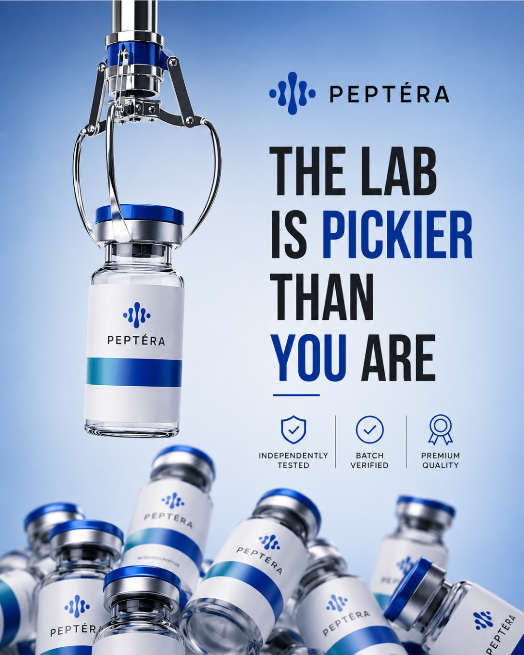 Peptera Facebook ad: Research Without Compromise