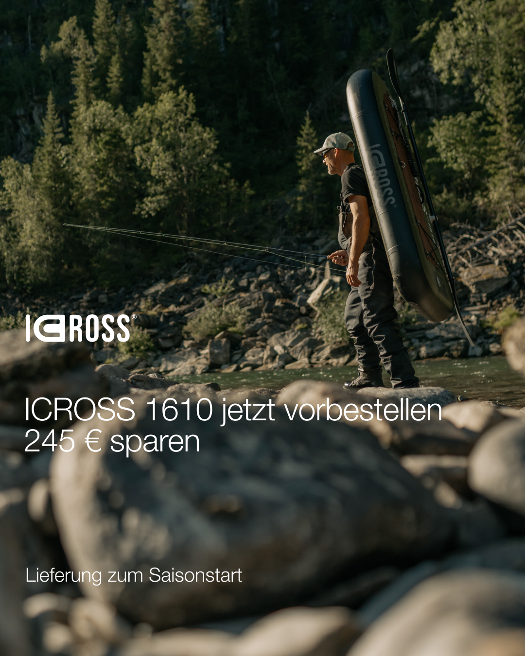 Icross Facebook ad: Ein zuverlässiger Begleiter für Jagd und Angeln.