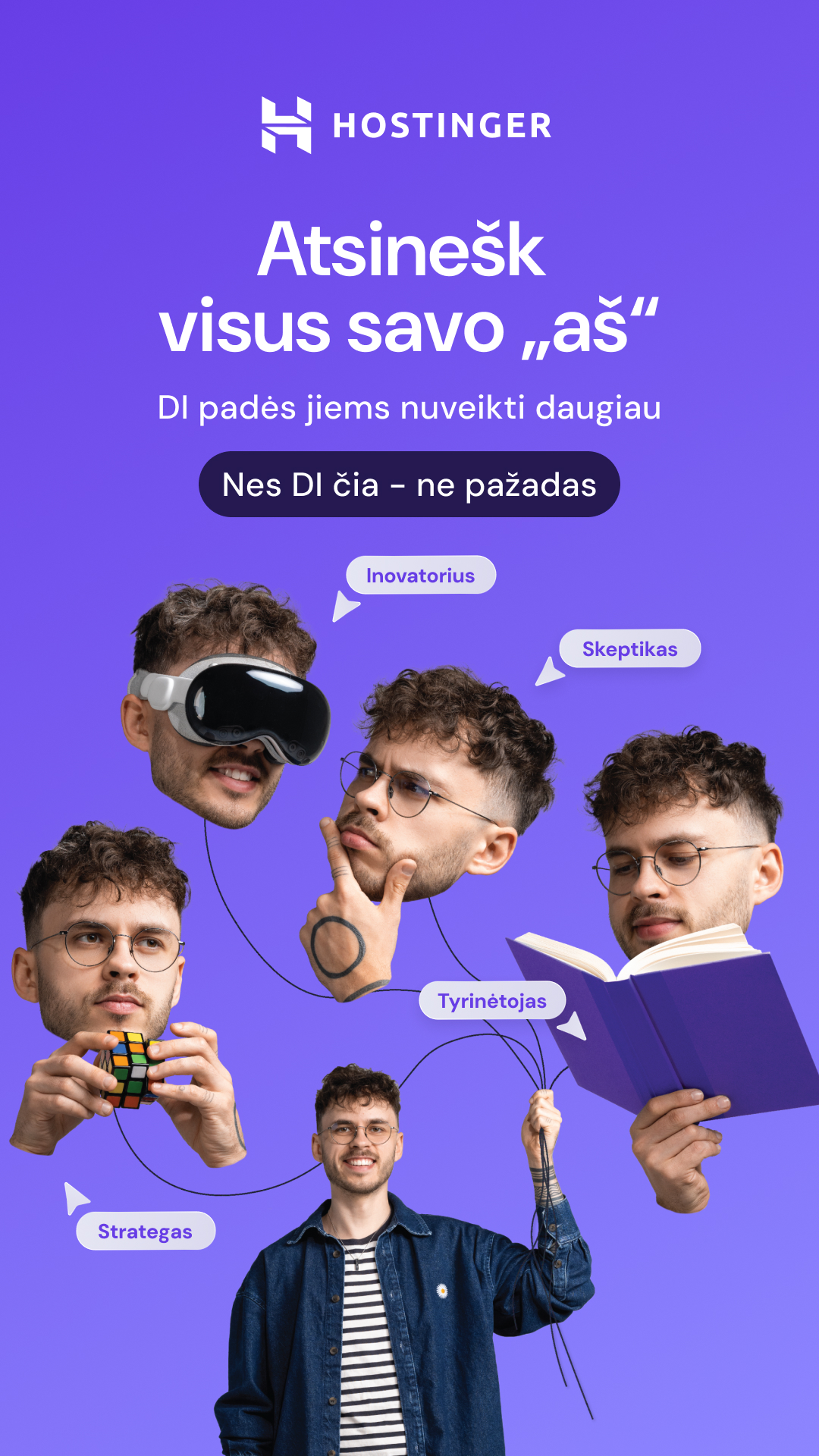 Hostinger Facebook ad: Atrask atviras pozicijas
