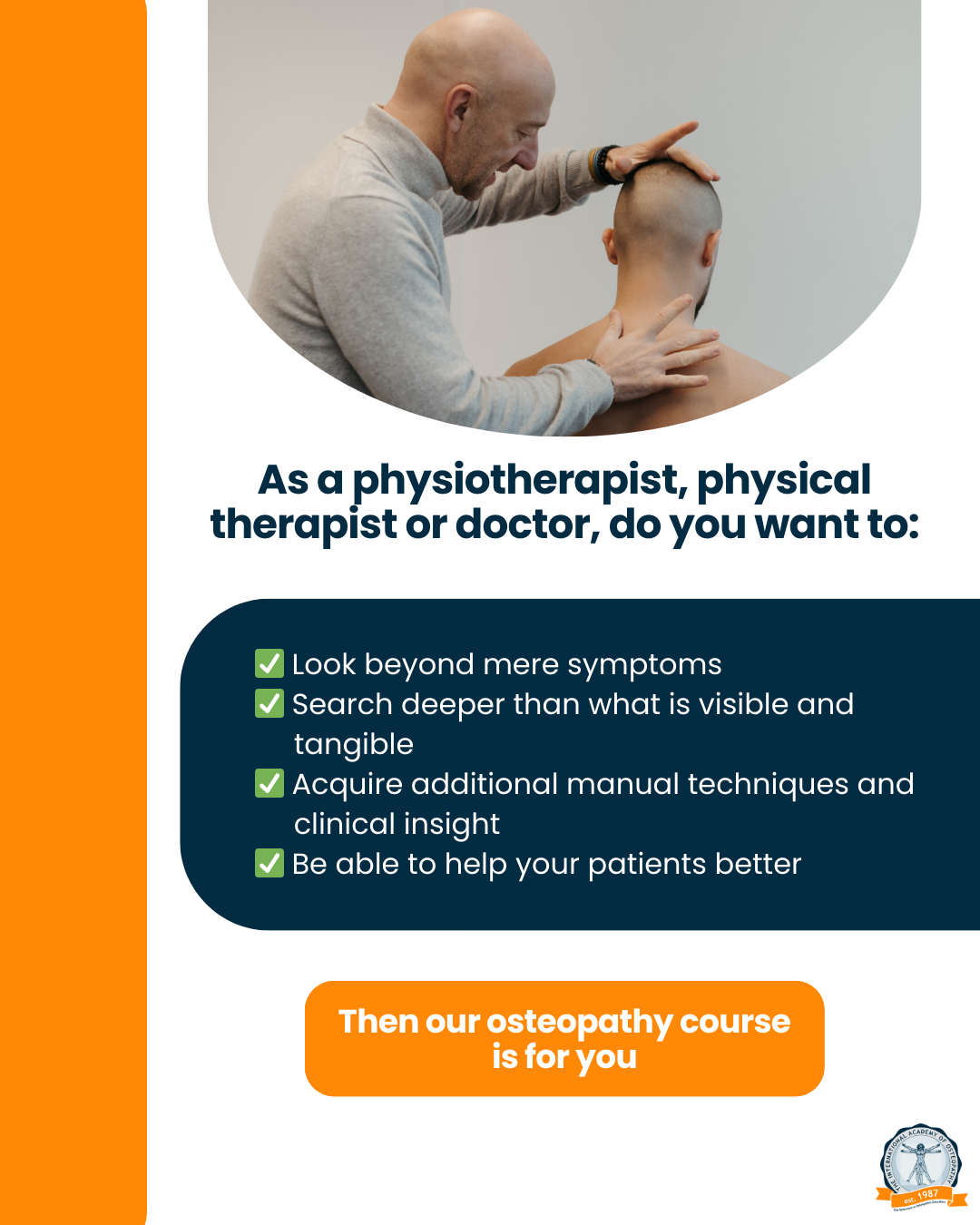 The International Academy of Osteopathy Facebook ad