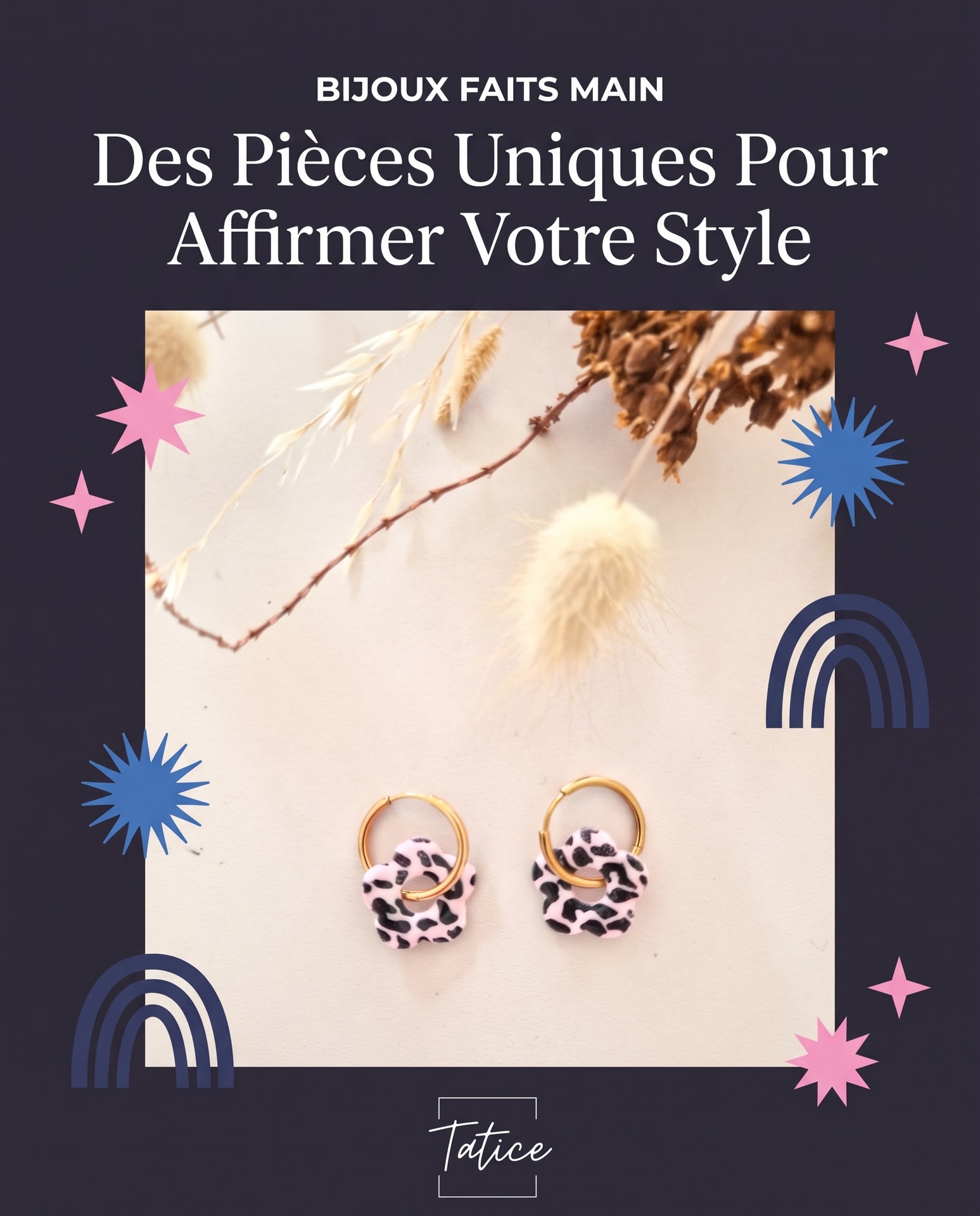 Atelier Tatice Facebook ad: Boucles d'oreilles 100% faites main