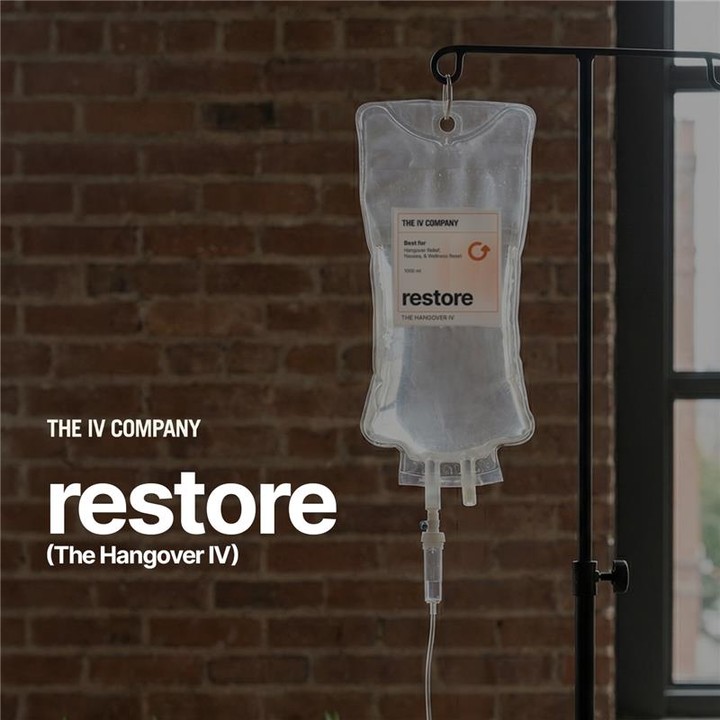 The IV Company Facebook ad: After the night before.