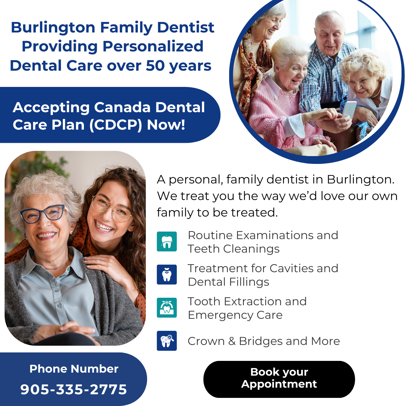 Guelph Line Dental Facebook ad: Family Dentist in Burlington