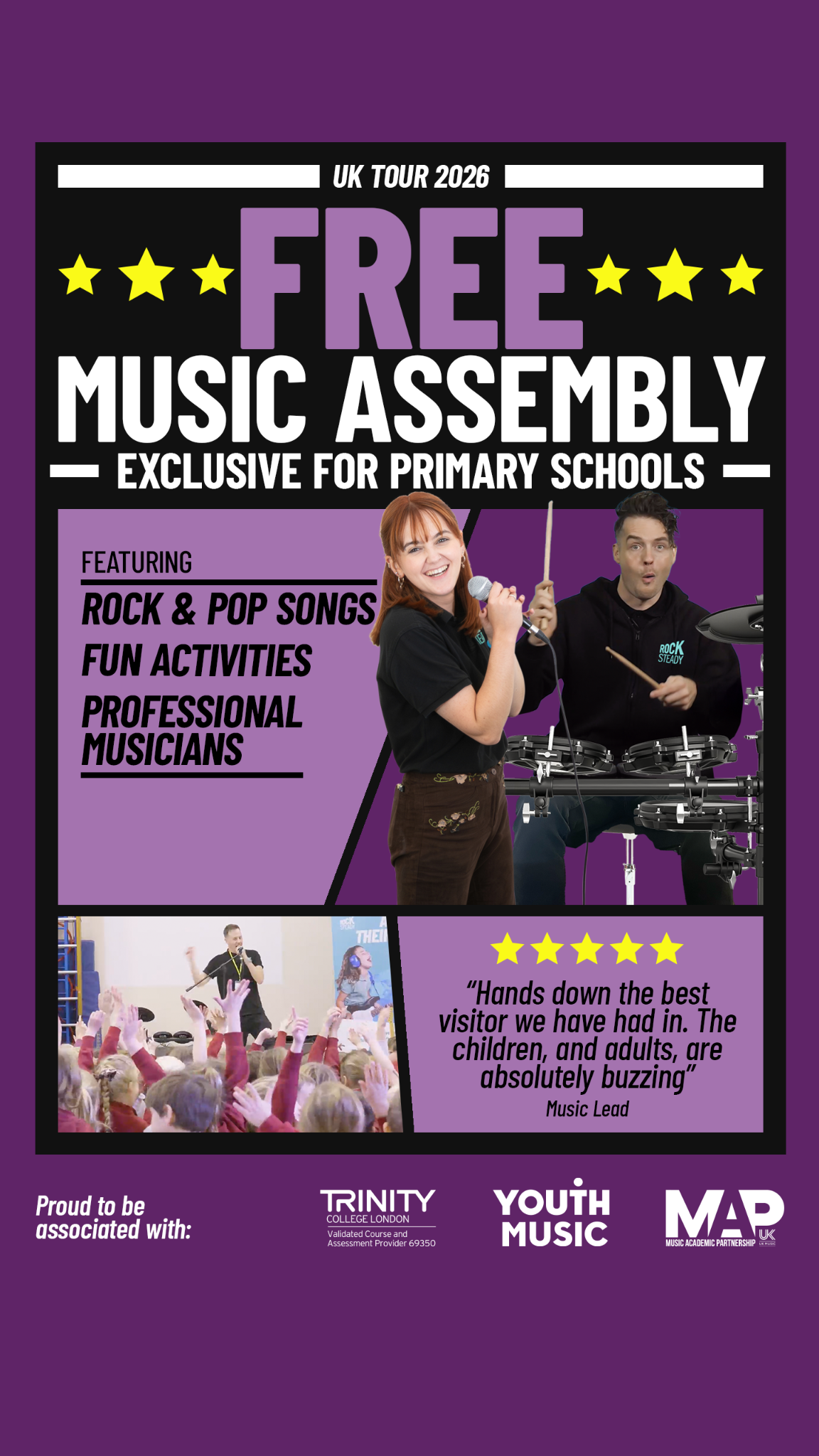 Rocksteady Music School Facebook ad from Jun 3, 2026