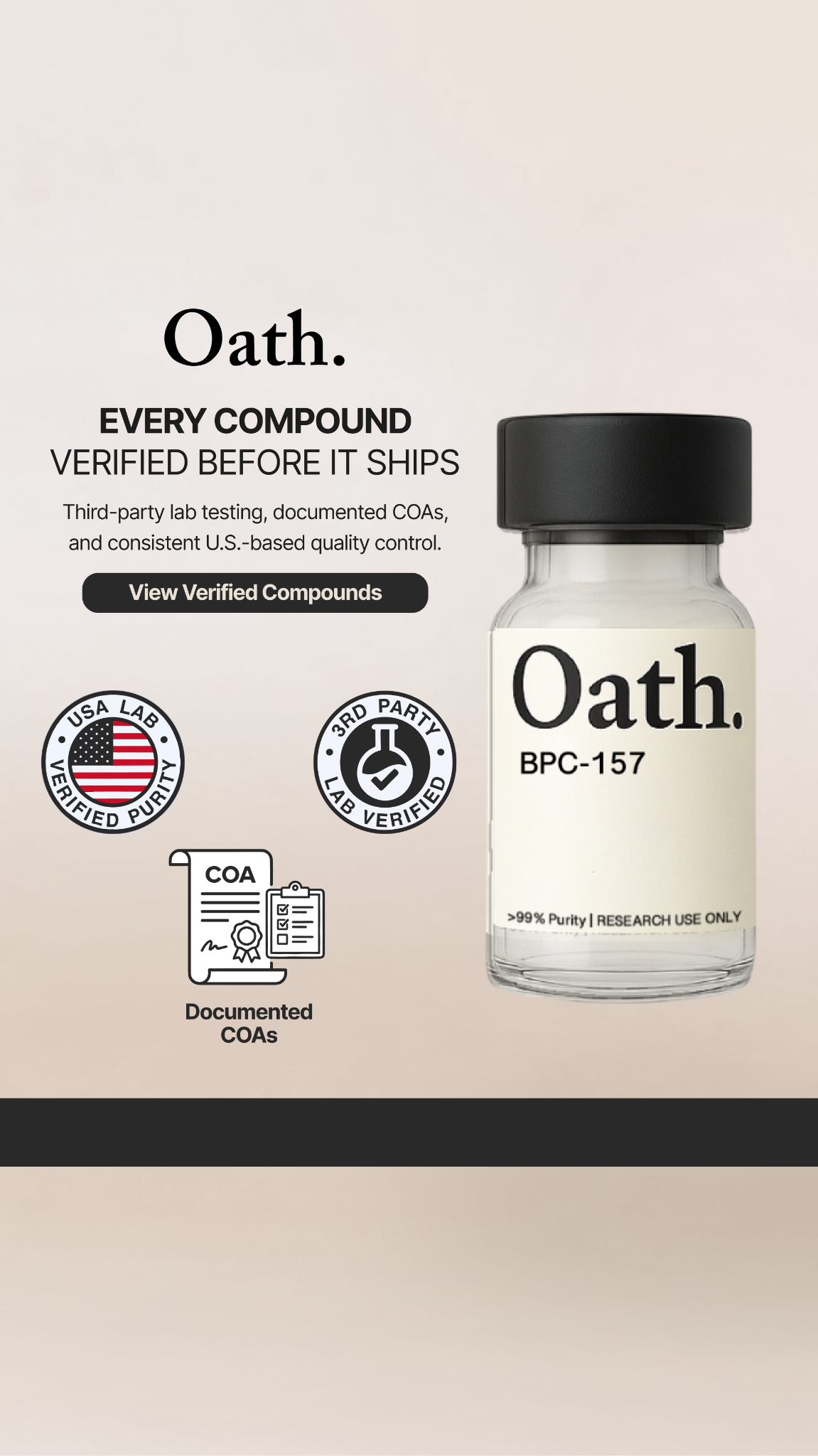 Oath Peptides Facebook ad