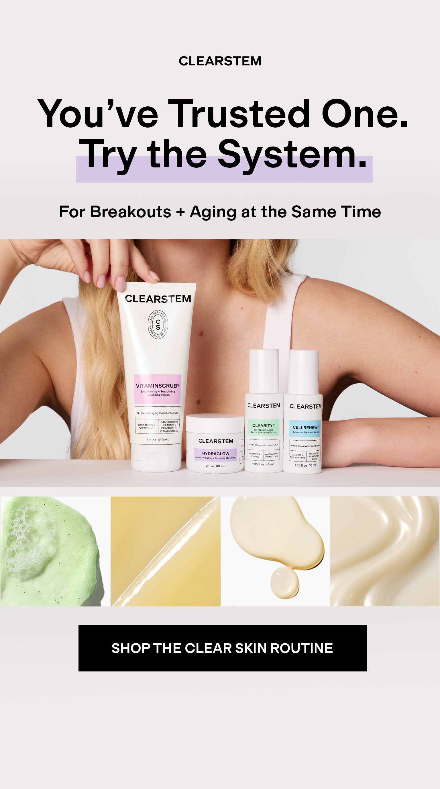 CLEARSTEM Skincare Facebook ad