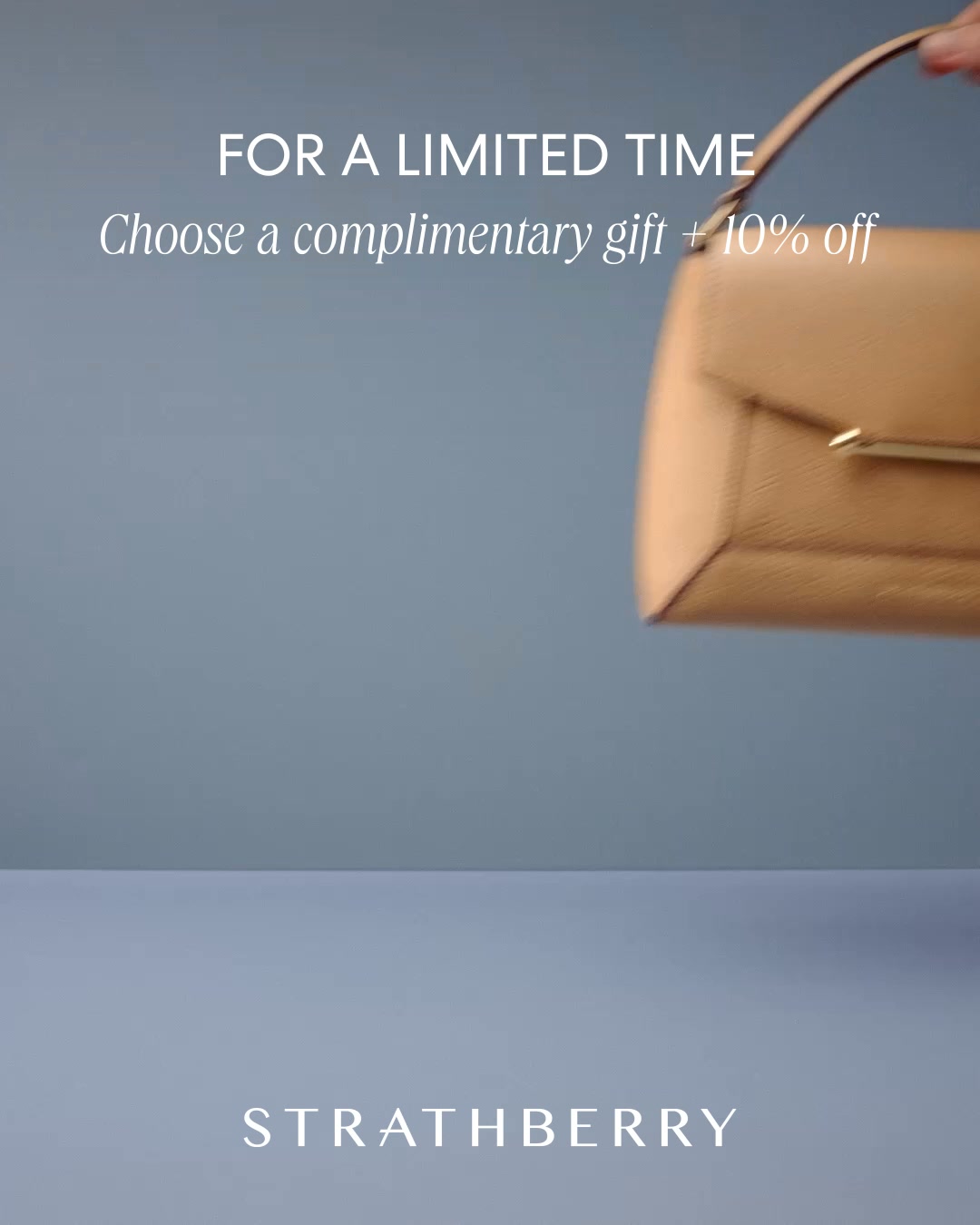 Strathberry Facebook ad: Gift with purchase