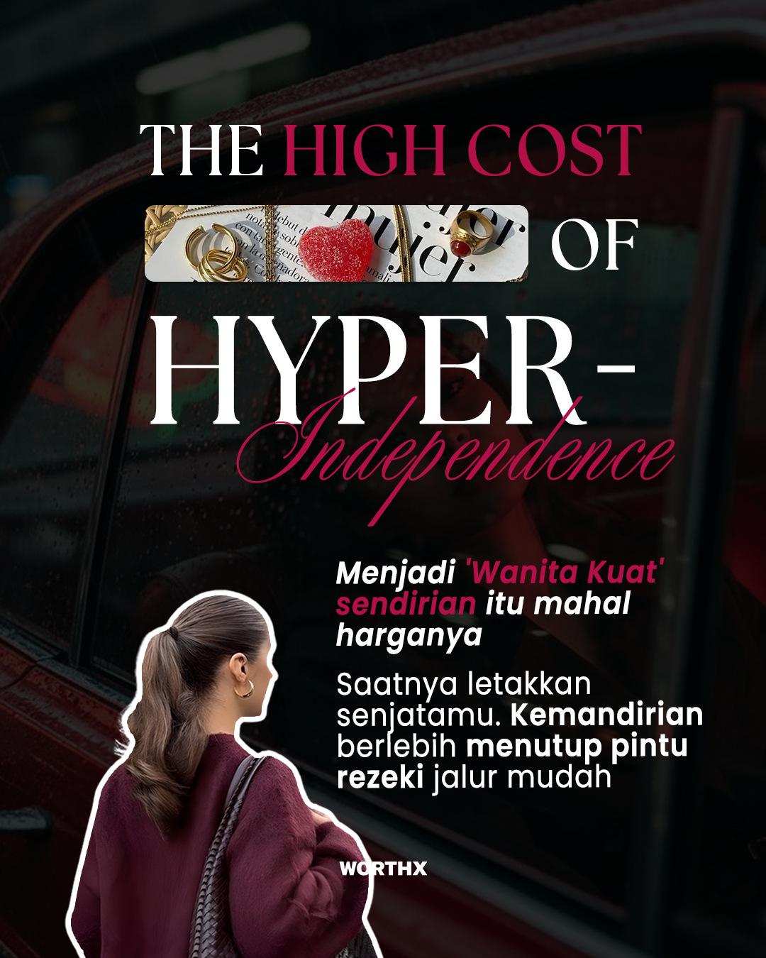 Worthx Studio Facebook ad: Sering merasa harus jadi wanita kuat yang menyelesaikan…