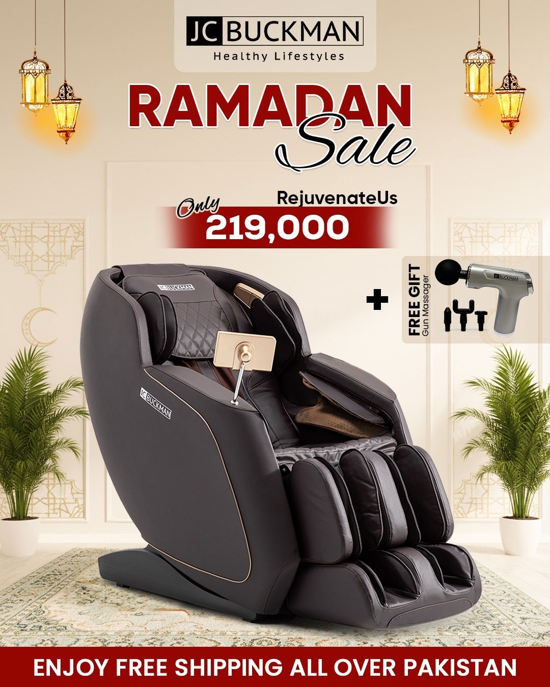 JCBuckman Facebook ad: RAMADAN OFFER - 50% OFF Massage Chair