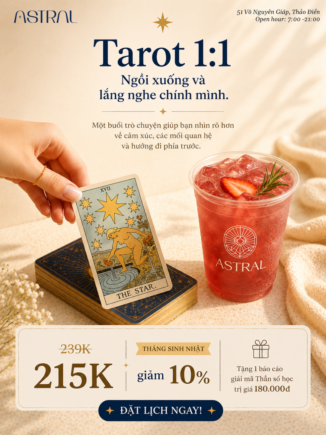 Astral Café & Patisserie Facebook ad: Ưu đãi chỉ áp dụng trong Tháng 6