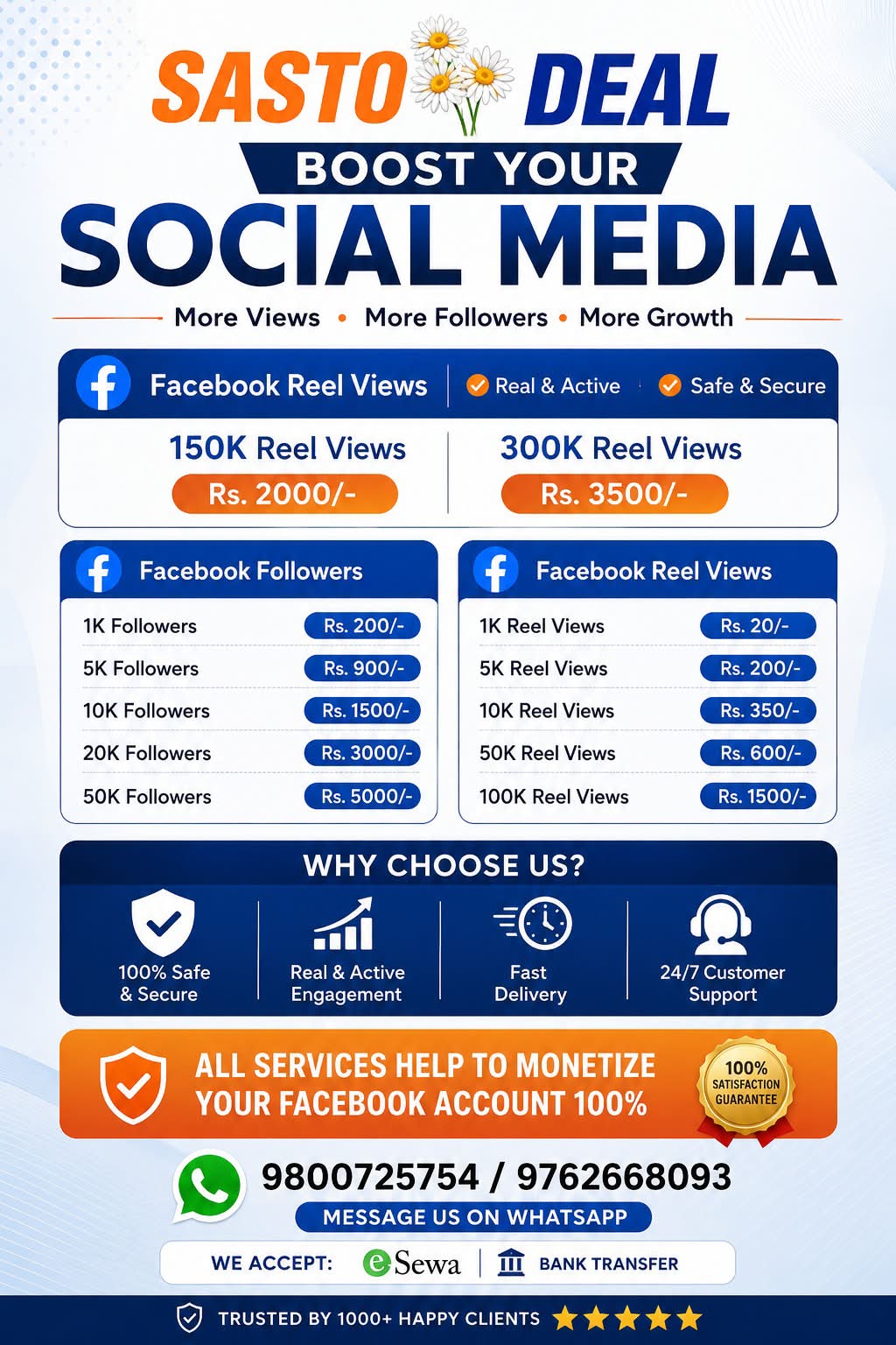Sasto Deal Facebook ad: अब Social Media Growth भयो झन् सजिलो!