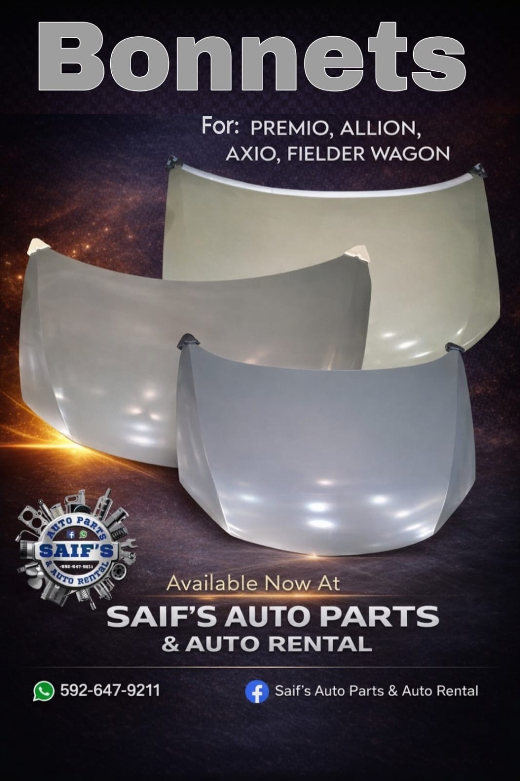 Saif's Auto Parts & Auto Rental Facebook ad: Big news